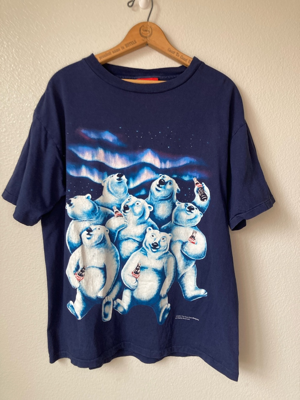 Vintage 1994 Coke Polar Bears graphic tee 90s single stitch USA made sz L